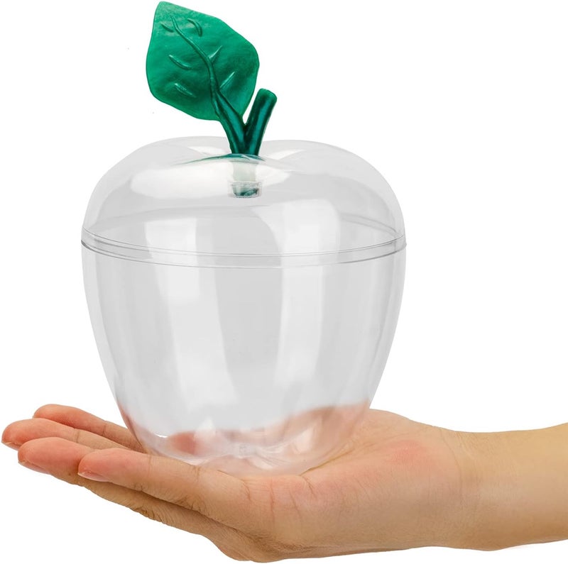HANZE Large Clear Apple Container, Apple Shaped Candy Toy Filling Containers Jar, Back To School Teacher Appreciation Gift, Wedding Party Ornaments Christmas Decorations Supplies Favors - Image 1